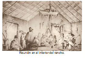 Reunin en el interior del rancho. 