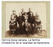 Familia típica italiana. La familia  Chitatellino de la localidad de Sansinena. 