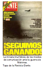 La mirada triunfalista de los medios de comunicación ante la guerra de Malvinas. Tapa de la Revista Gente.  