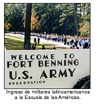 ngreso de militares latinoamericanos a la Escuela de las Amricas.  
