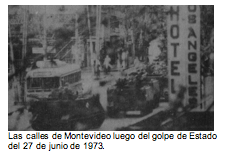 Las calles de Montevideo luego del golpe de Estado del 27 de junio de 1973.   