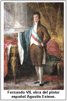 Fernando VII, obra del pintor  espaol Agustn Esteve.  