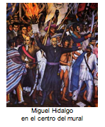 Text Box:   Miguel Hidalgo  en el centro del mural 