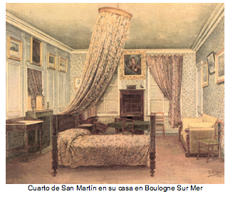 Text Box:   Cuarto de San Mart�n en su casa en Boulogne Sur Mer 