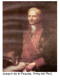 Text Box:   Joaquin de la Pezuela, Virrey del Per�. 